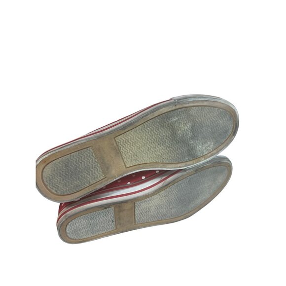 Ellemenno Size 8 Red & White Polka Dot Summer Canvas Slip-On Shoes Women - Picture 8 of 8